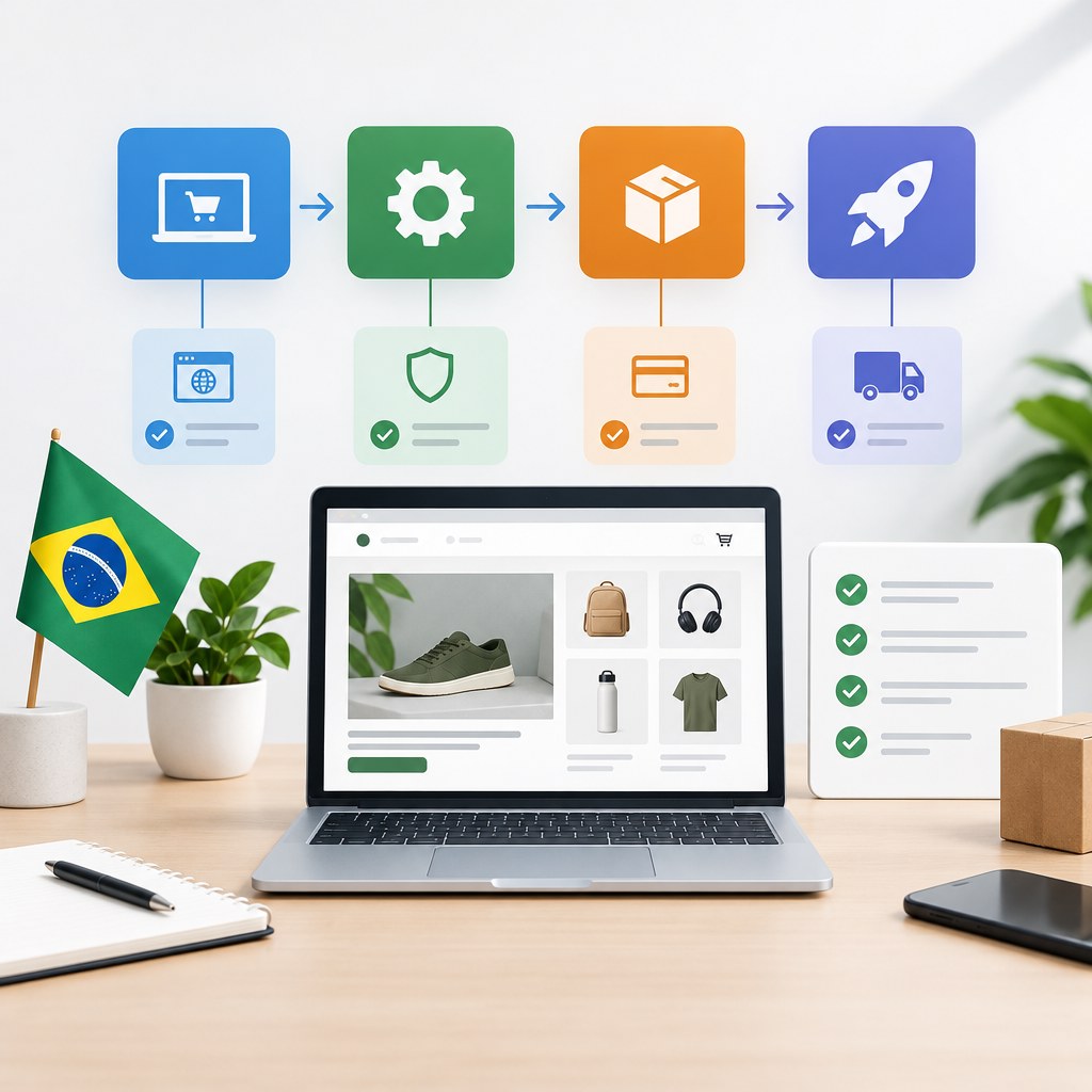 Como criar uma loja Shopify no Brasil: checklist profissional antes do lançamento