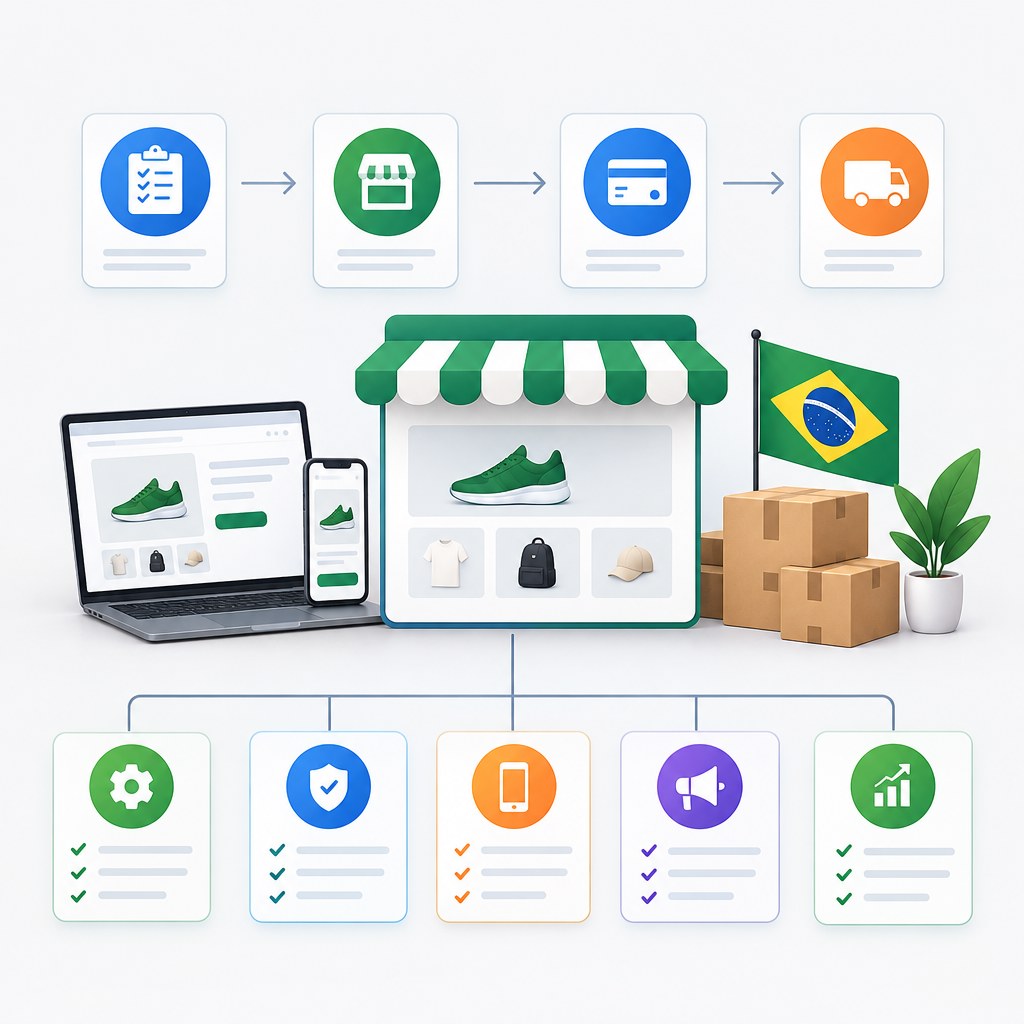 Como criar uma loja Shopify no Brasil: checklist profissional antes do lançamento